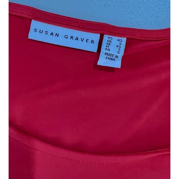 Susan Graver Regular Burnout Knit Cardigan and Tank Set FLASH CORAL NWOT SIZE XS - Picture 8 of 12